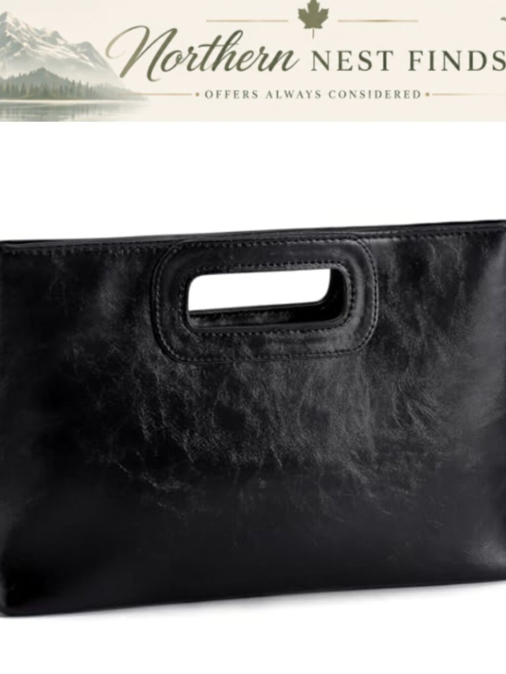 Vegan Leather Clutch Purse Top Handle Evening Bag Formal Handbag